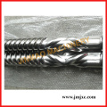 Bimetallic twin rotor screw for plastic machine